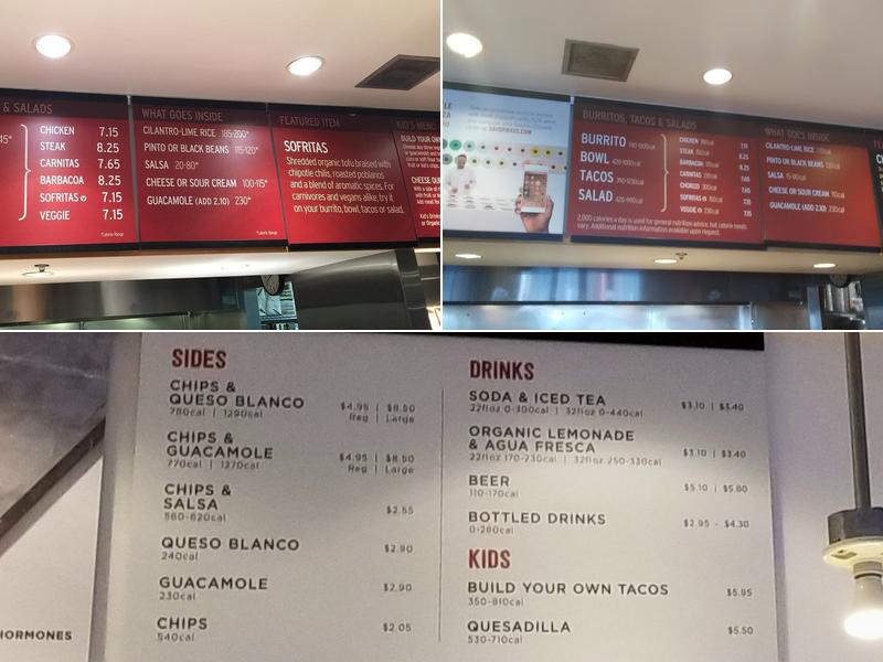 Chipotle Mexican Grill Menu
