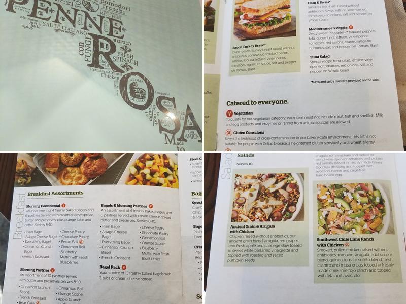 Panera Bread Menu