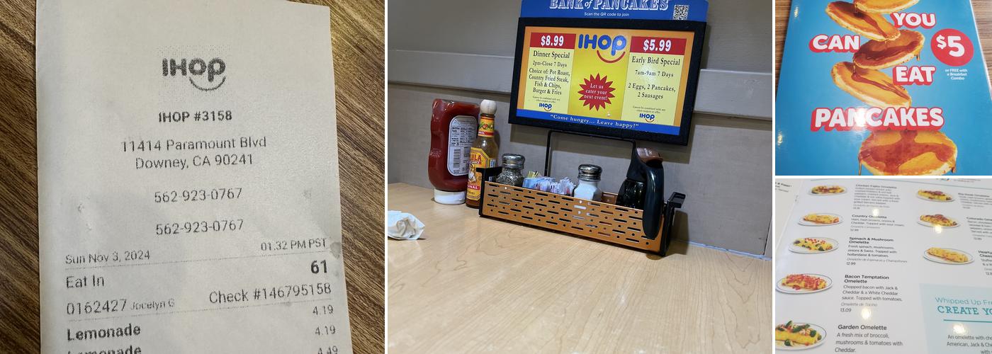 IHOP Menu