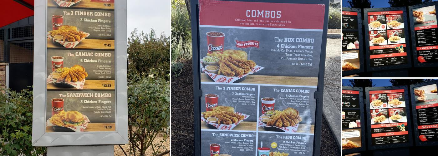 Raising Cane's Chicken Fingers Menu