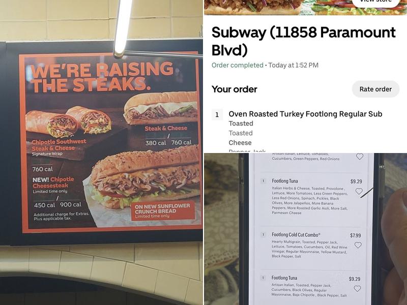 Subway Menu