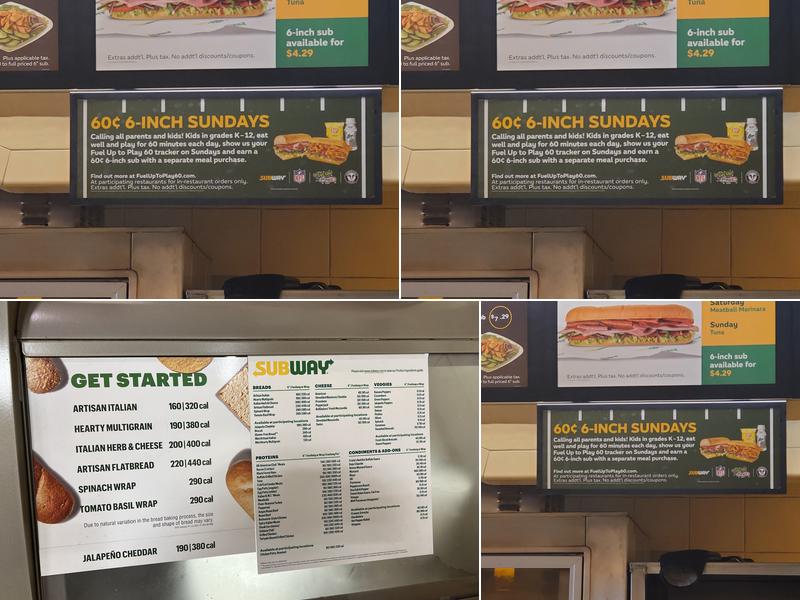 Subway Menu