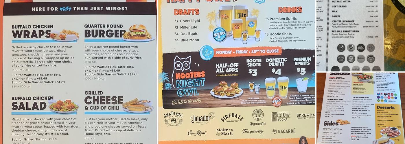 Hooters Menu