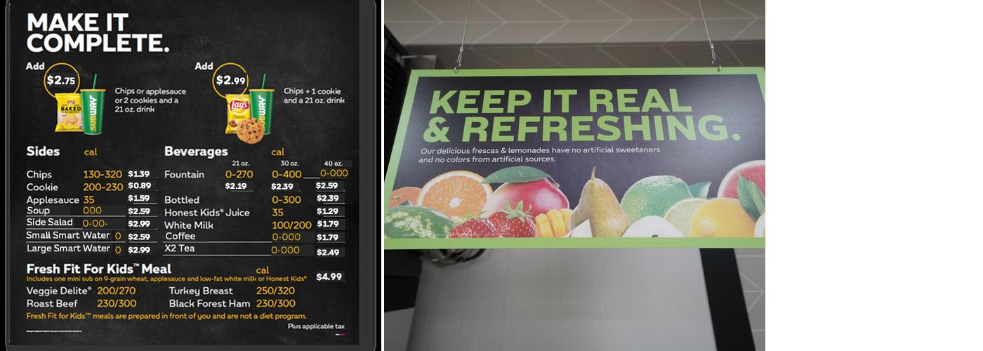 Subway Menu