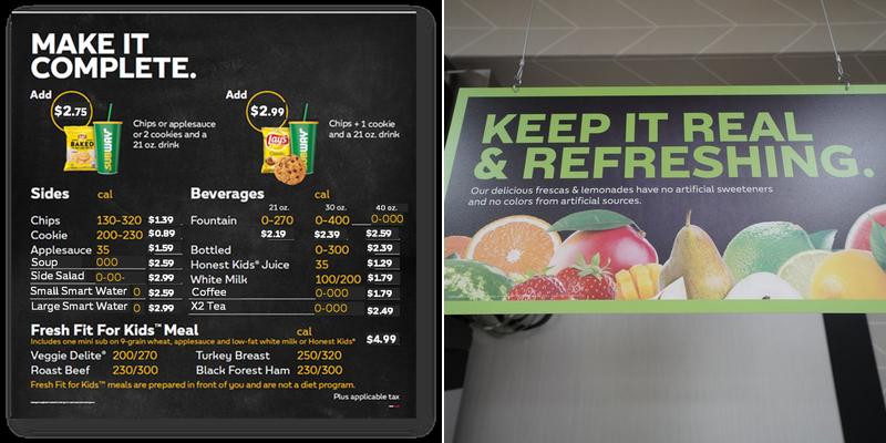Subway Menu