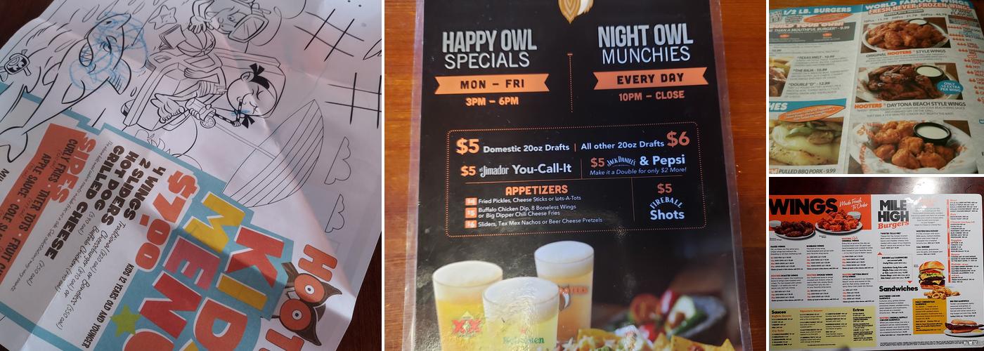 Hooters of Costa Mesa Menu