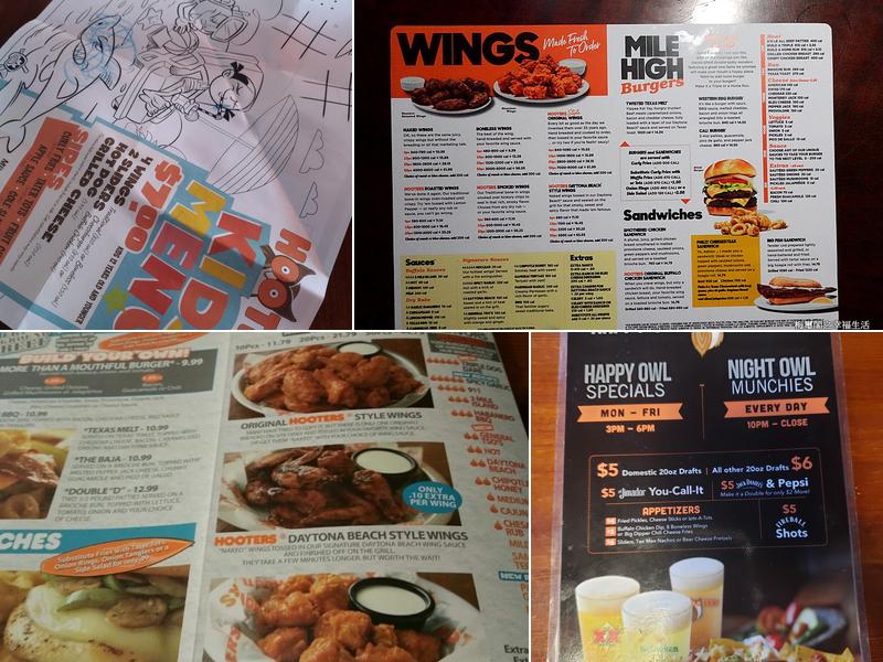 Hooters of Costa Mesa Menu