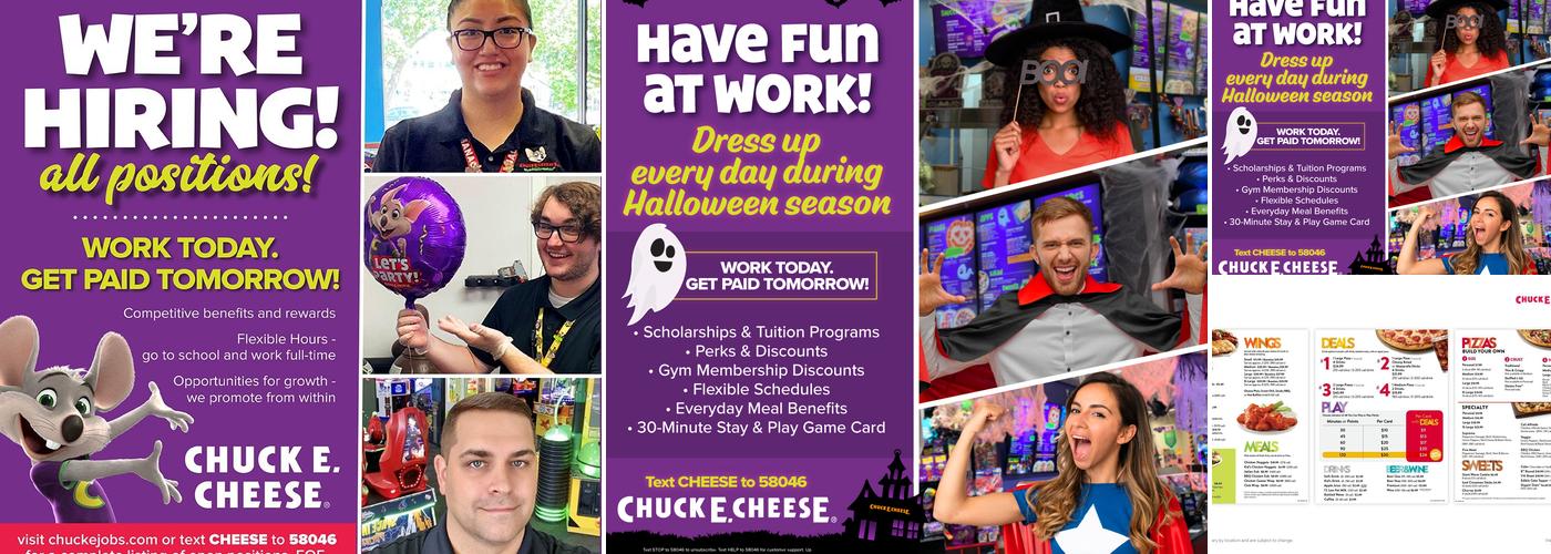 Chuck E. Cheese Menu