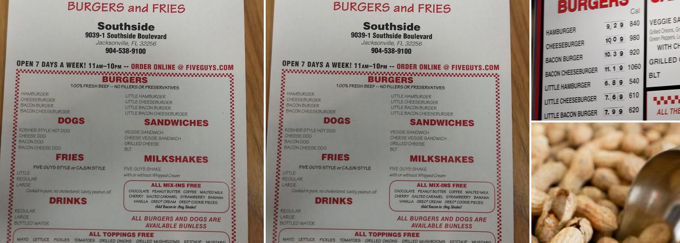 Five Guys Menu