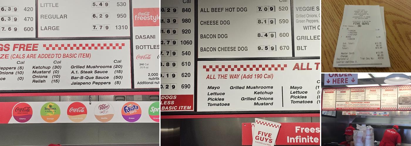 Five Guys Menu