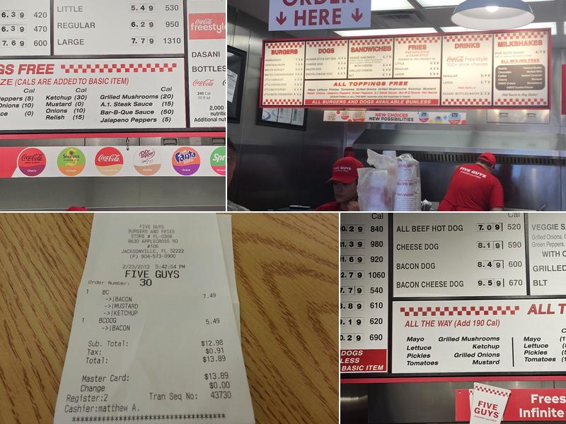 Five Guys Menu