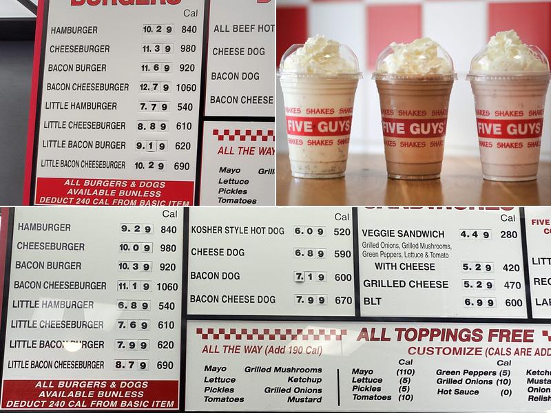 Five Guys Menu
