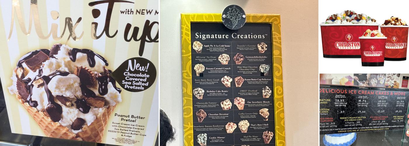 Cold Stone Creamery Menu
