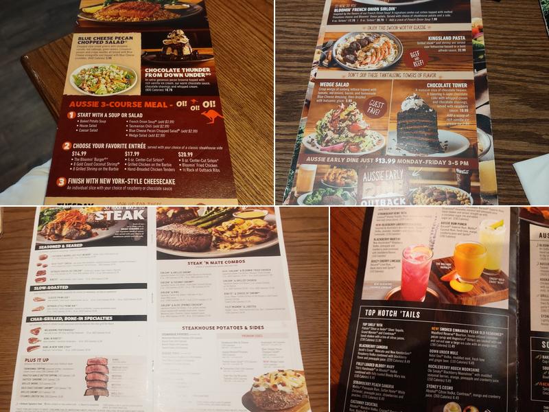 Outback Steakhouse Menu