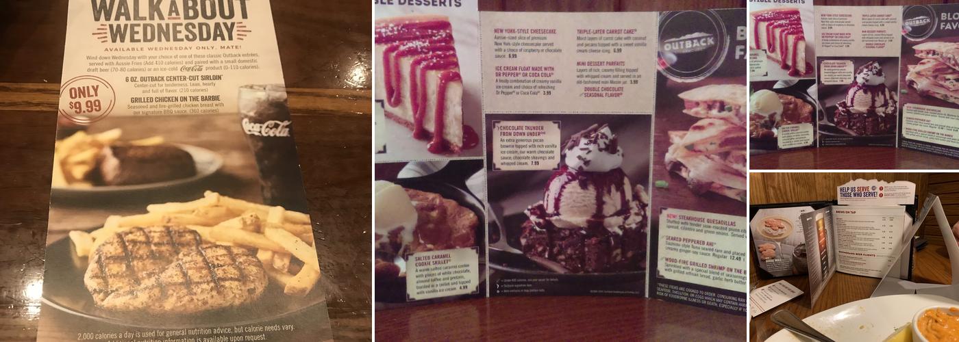 Outback Steakhouse Menu