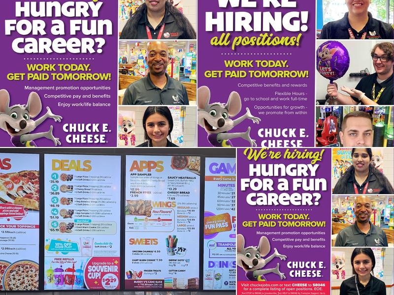 Chuck E. Cheese Menu