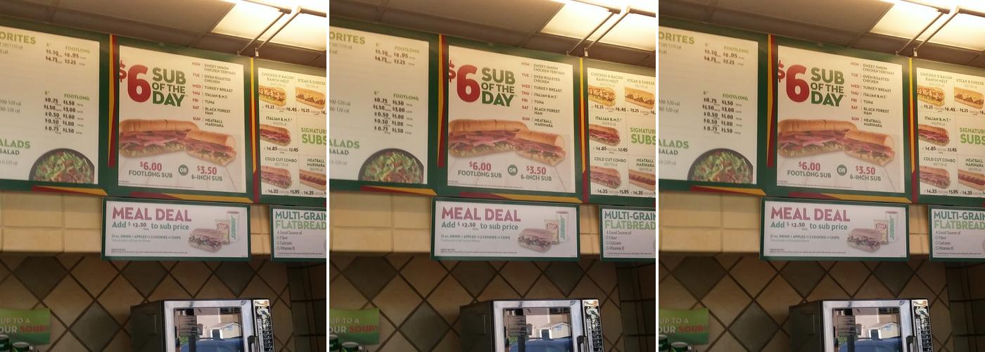 Subway Menu