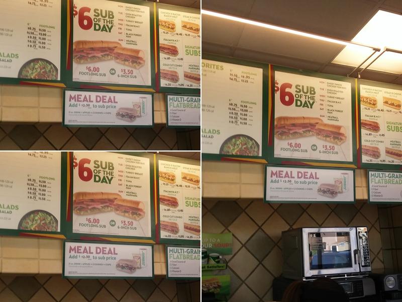 Subway Menu