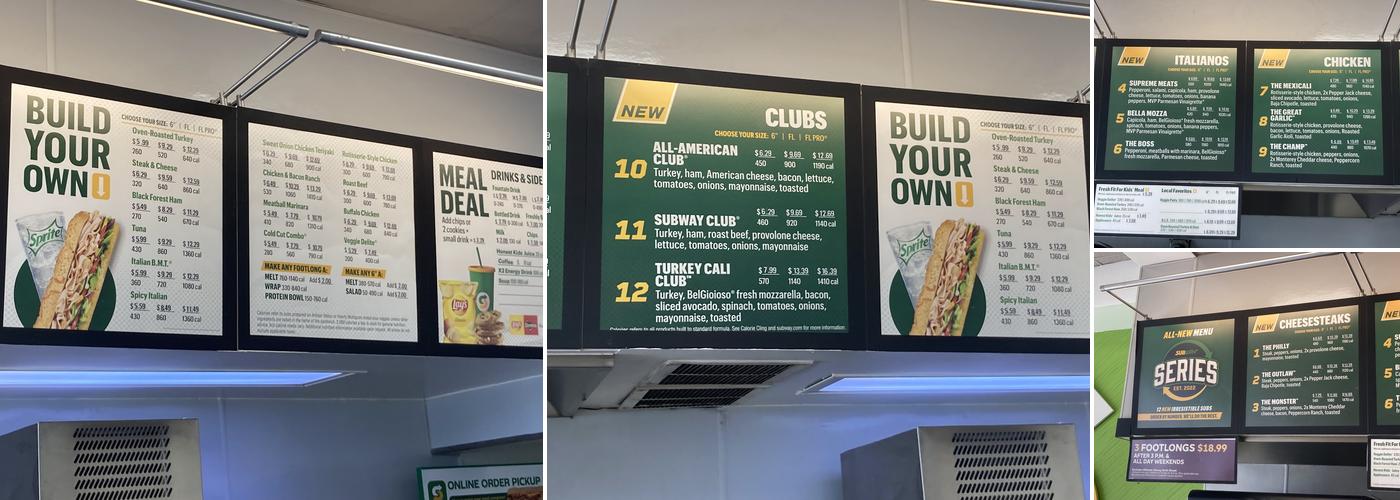 Subway Menu