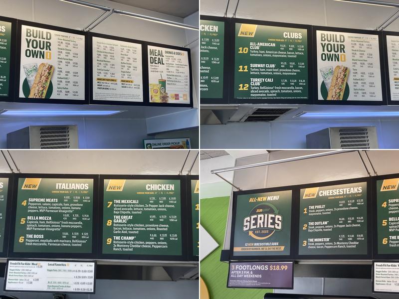 Subway Menu