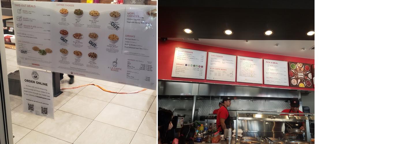 Panda Express Menu