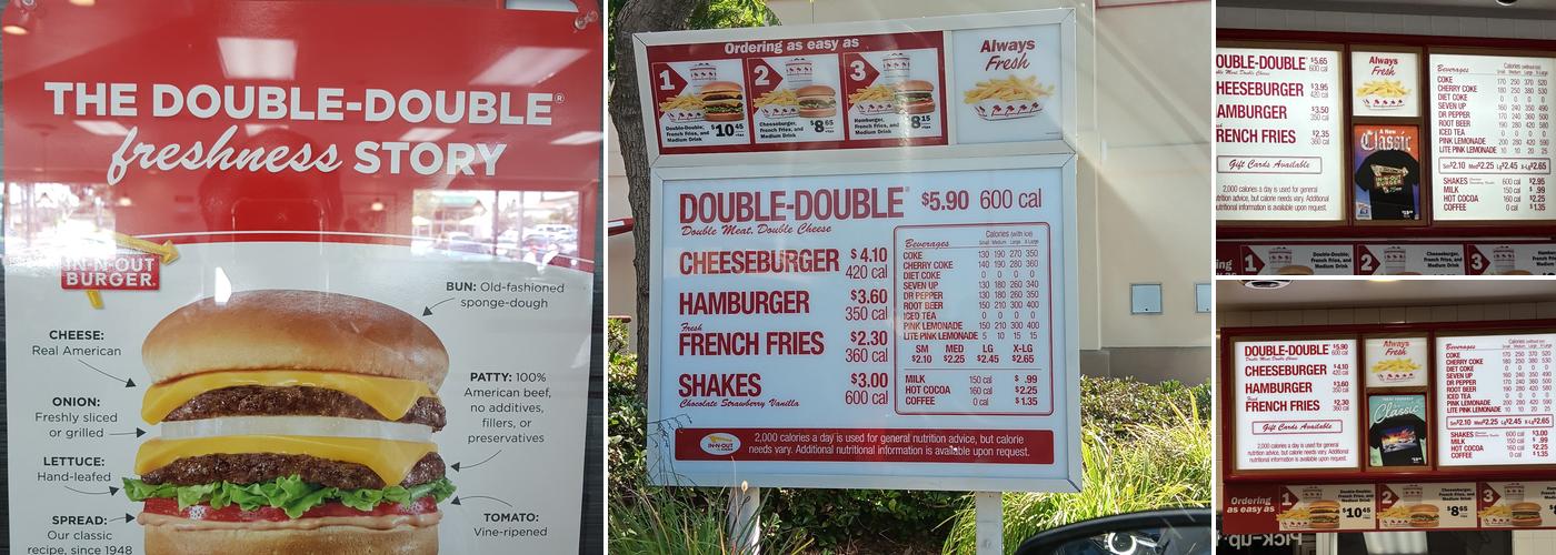 In-N-Out Burger Menu