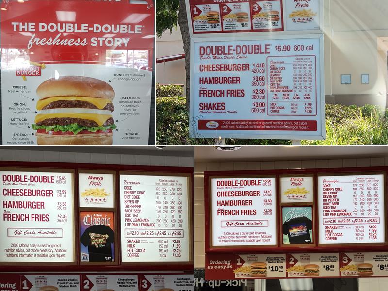 In-N-Out Burger Menu