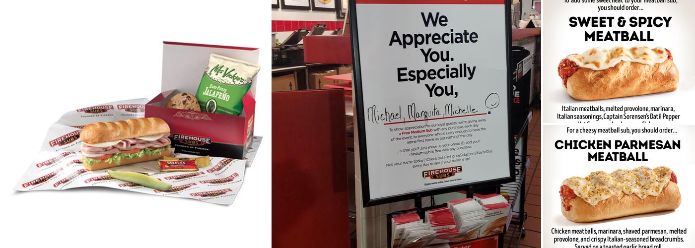 Firehouse Subs University Menu