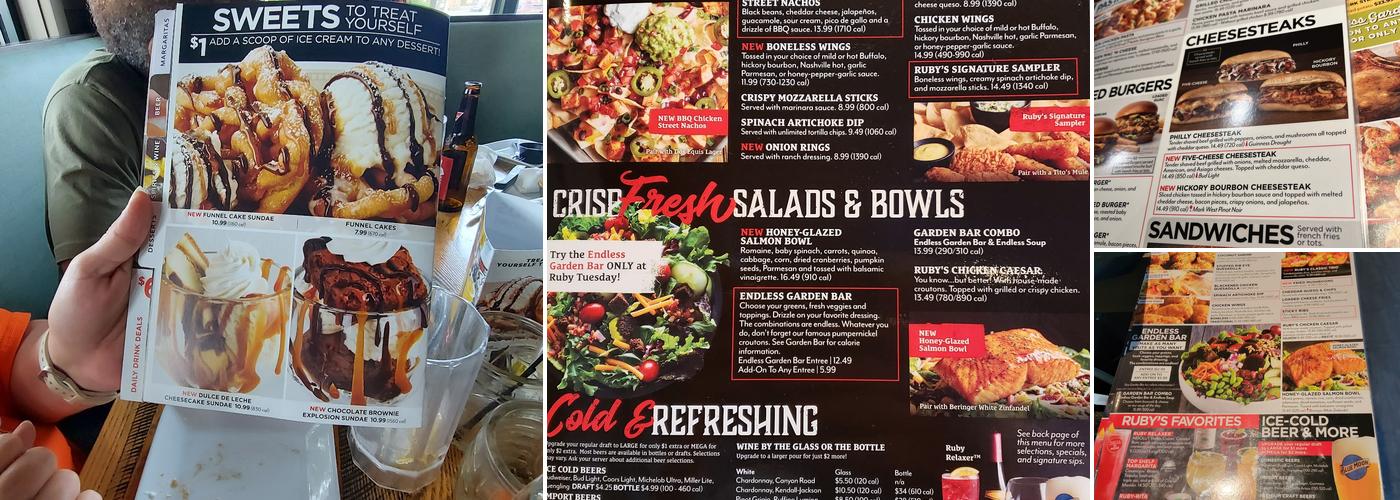 Ruby Tuesday Menu
