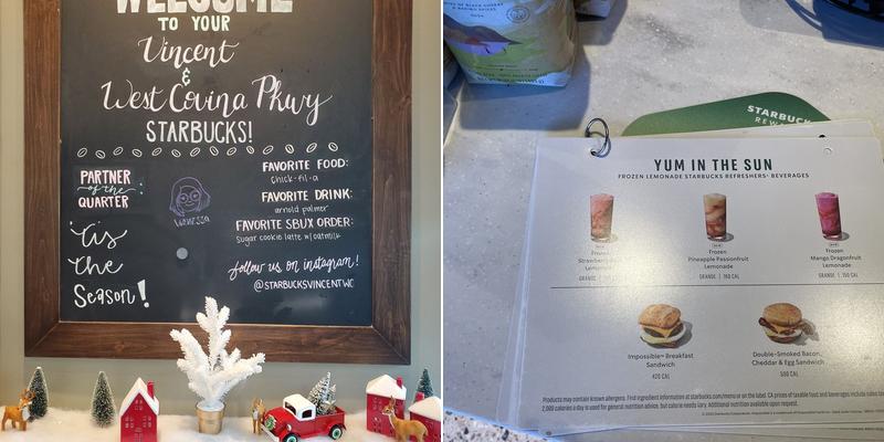 Starbucks Coffee Company Menu