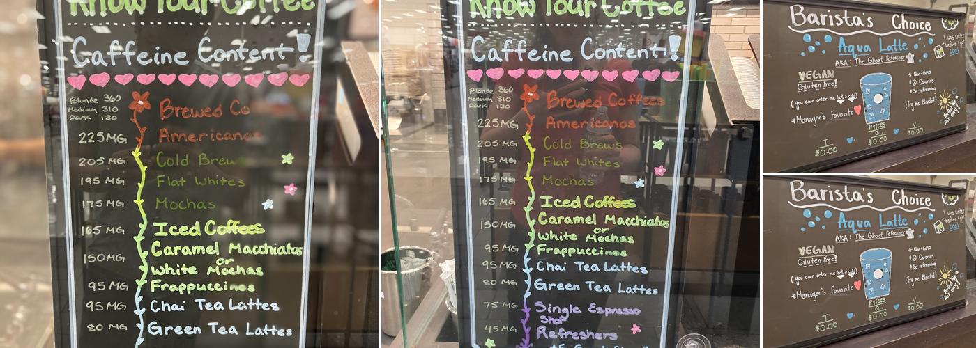Starbucks Coffee Company Menu