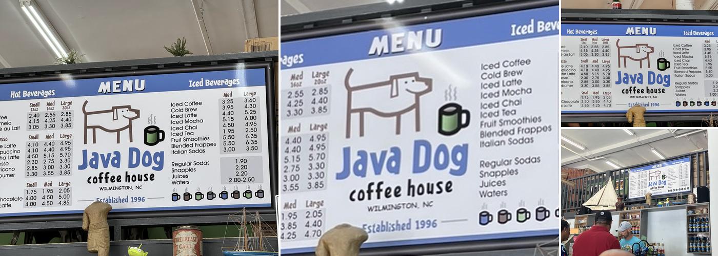 Java Dog Coffee House Menu