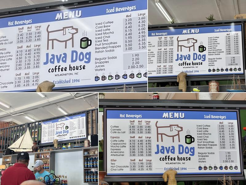 Java Dog Coffee House Menu