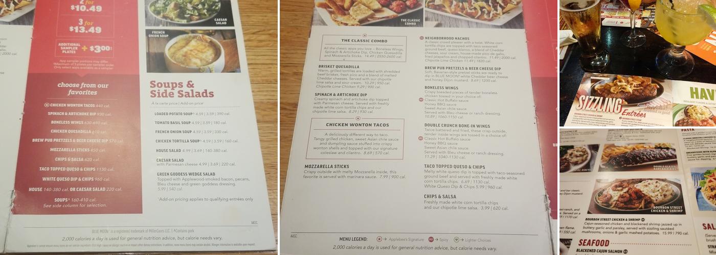 Applebee's Grill + Bar Menu