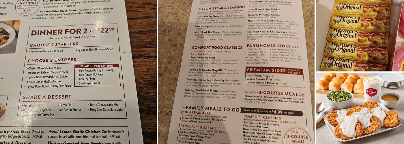 Bob Evans Menu