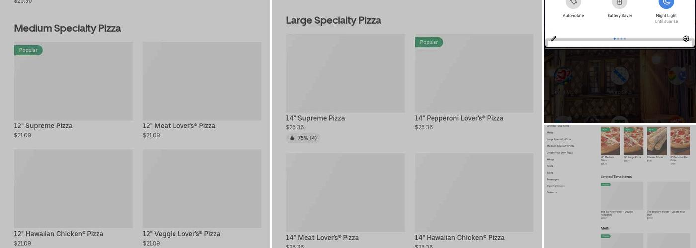 Pizza Hut Menu