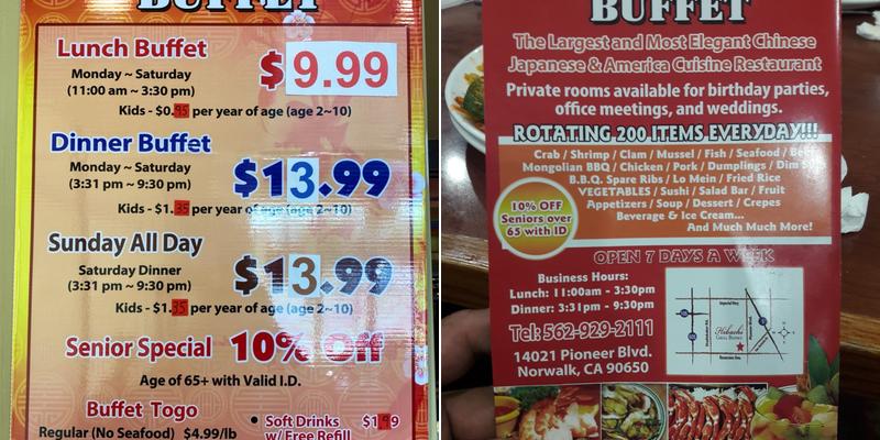 Hibachi Grill Buffet Menu