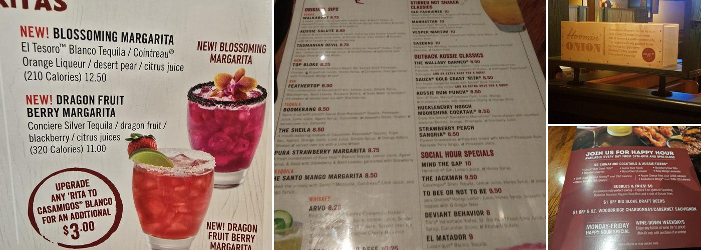 Outback Steakhouse Menu