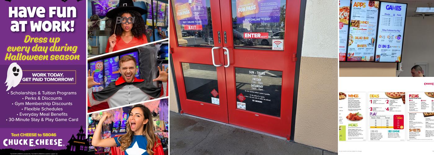 Chuck E. Cheese Menu