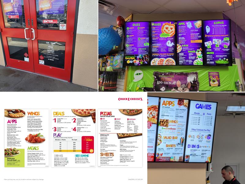 Chuck E. Cheese Menu