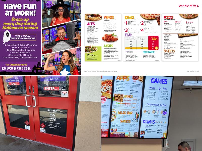 Chuck E. Cheese Menu