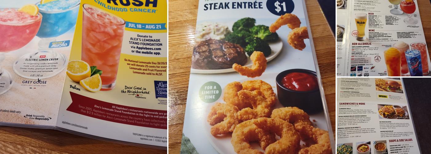 Applebee's Grill + Bar Menu