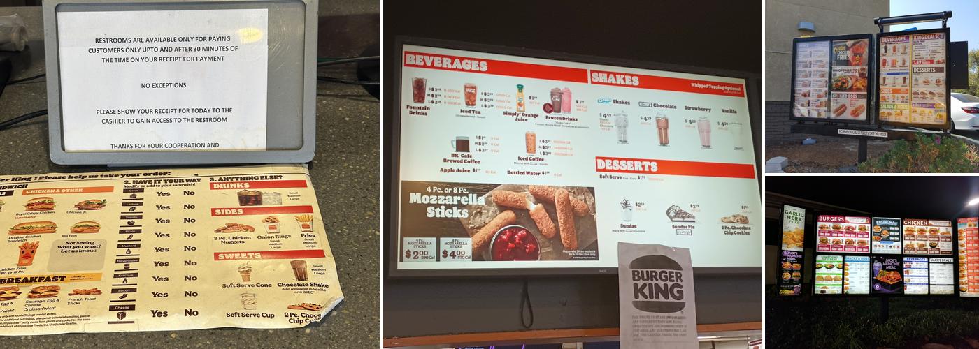 Burger King Menu