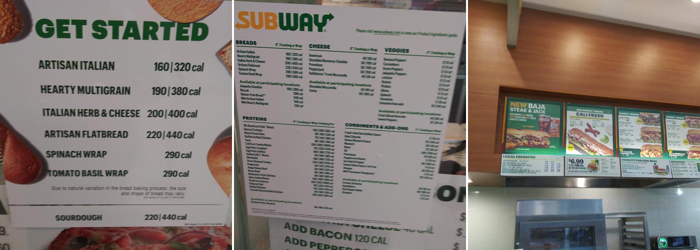 Subway Menu