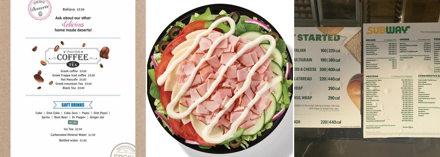 Subway Menu