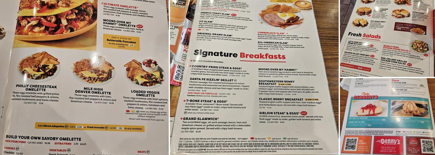 Denny's Restaurant Menu
