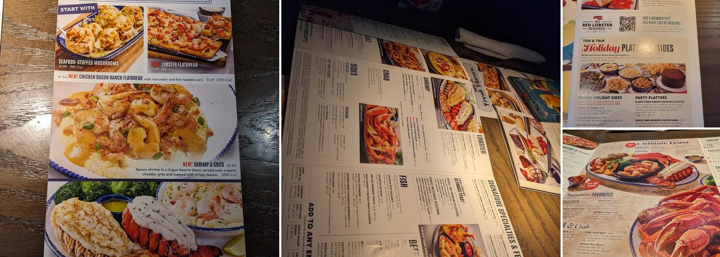 Red Lobster Menu