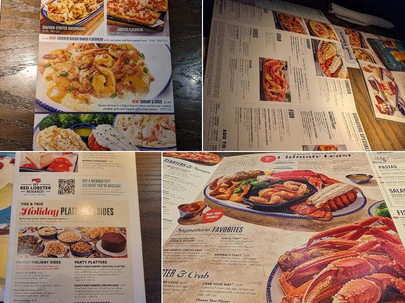 Red Lobster Menu