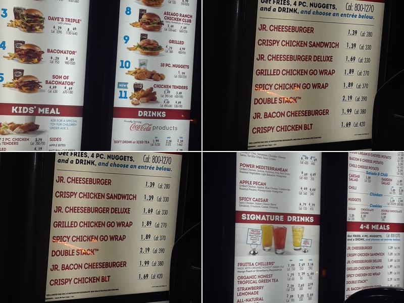 Wendy's Menu