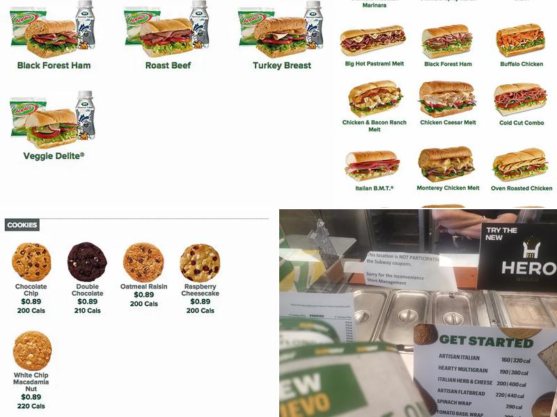 Subway Menu